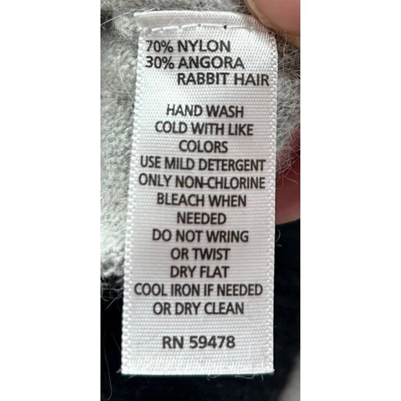 Kenar Womens Striped Sweater Angora-Nylon Blend Black Tan Gray‎ Minimalist Small - Picture 3 of 7